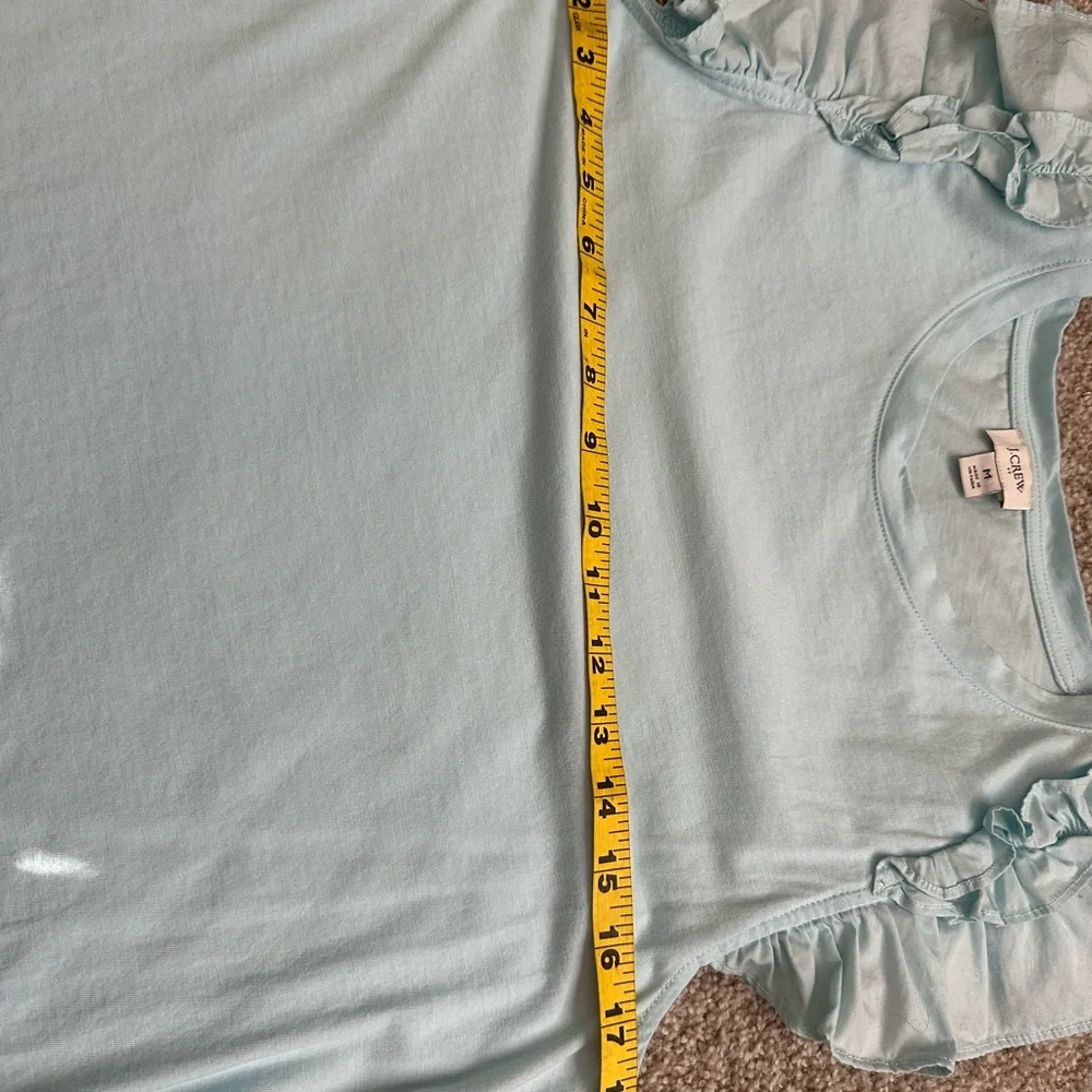 ✨ J.Crew Ruffle Sleeve Top – Light Blue – Size M - Picture 6 of 7